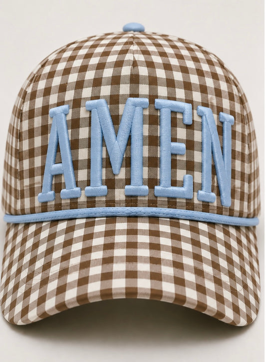 Amen Gingham Hat PREORDER