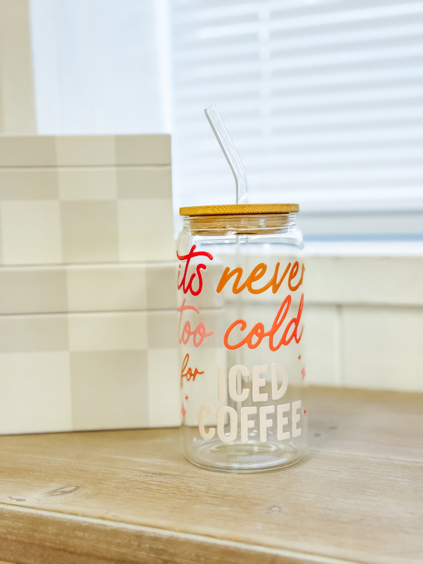 Never Too Cold Glass Coffee Cup