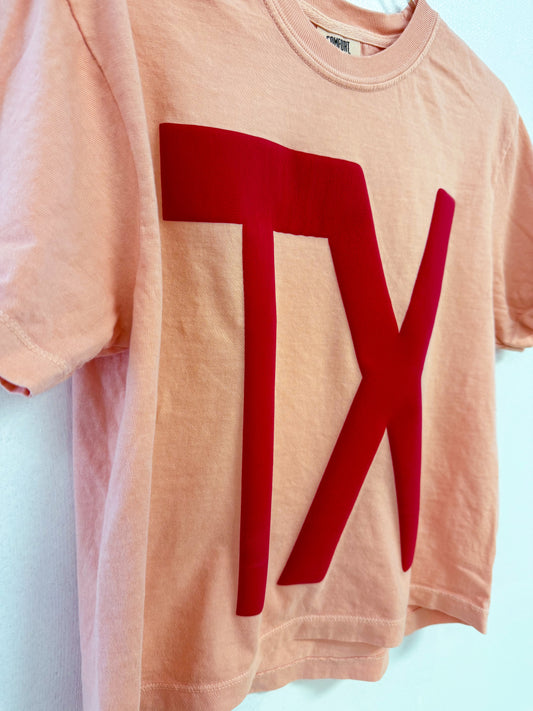 Peachy TX Cropped Tee
