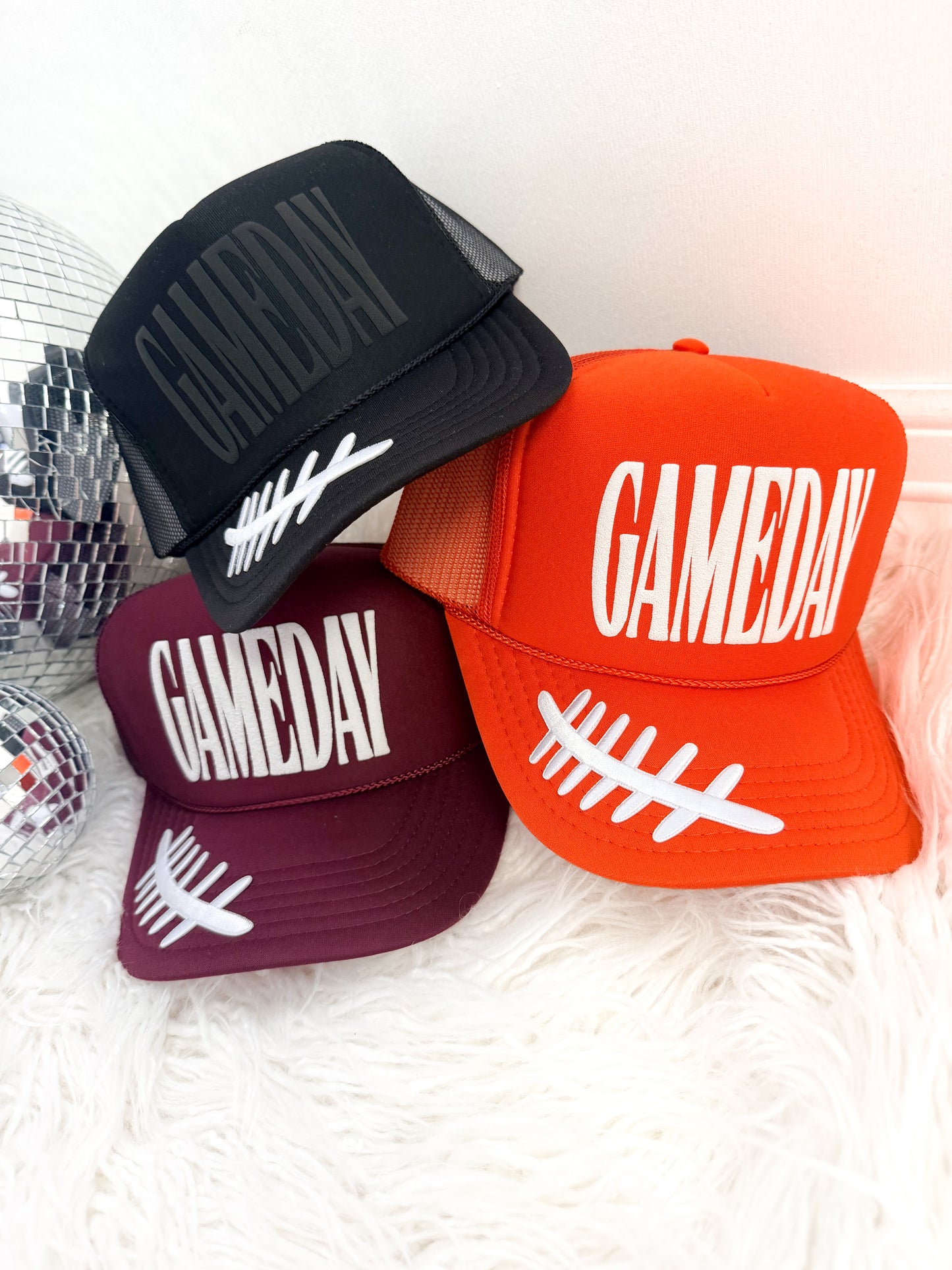 Game Day Football Stitch Trucker