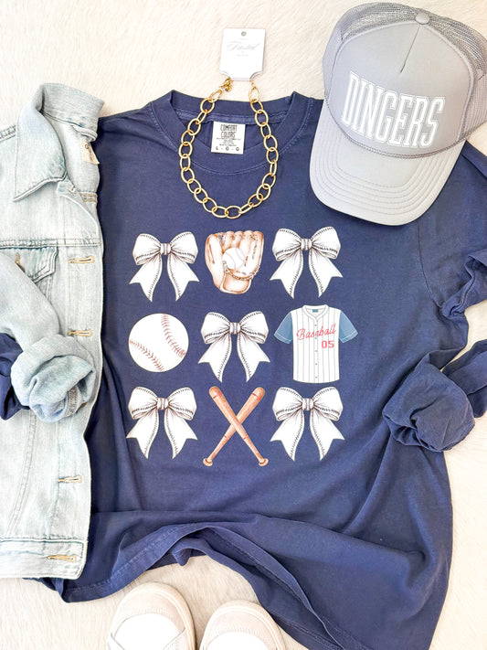 Baseball Bow Collage Tee