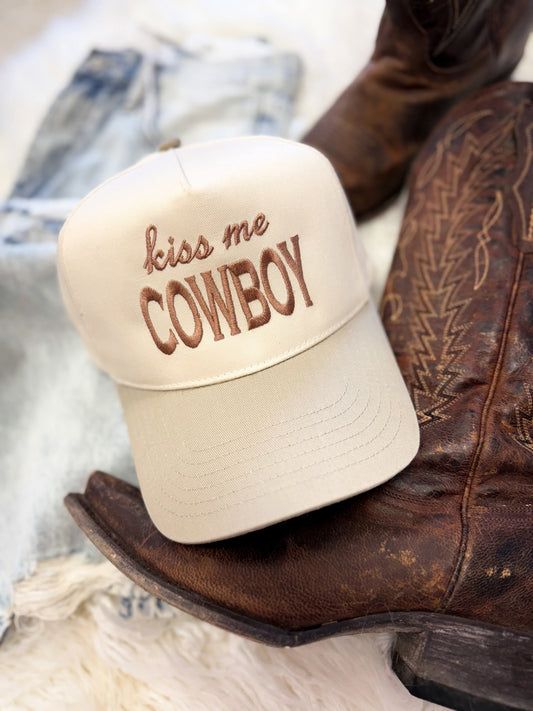 Kiss Me Cowboy Embroidered Hat