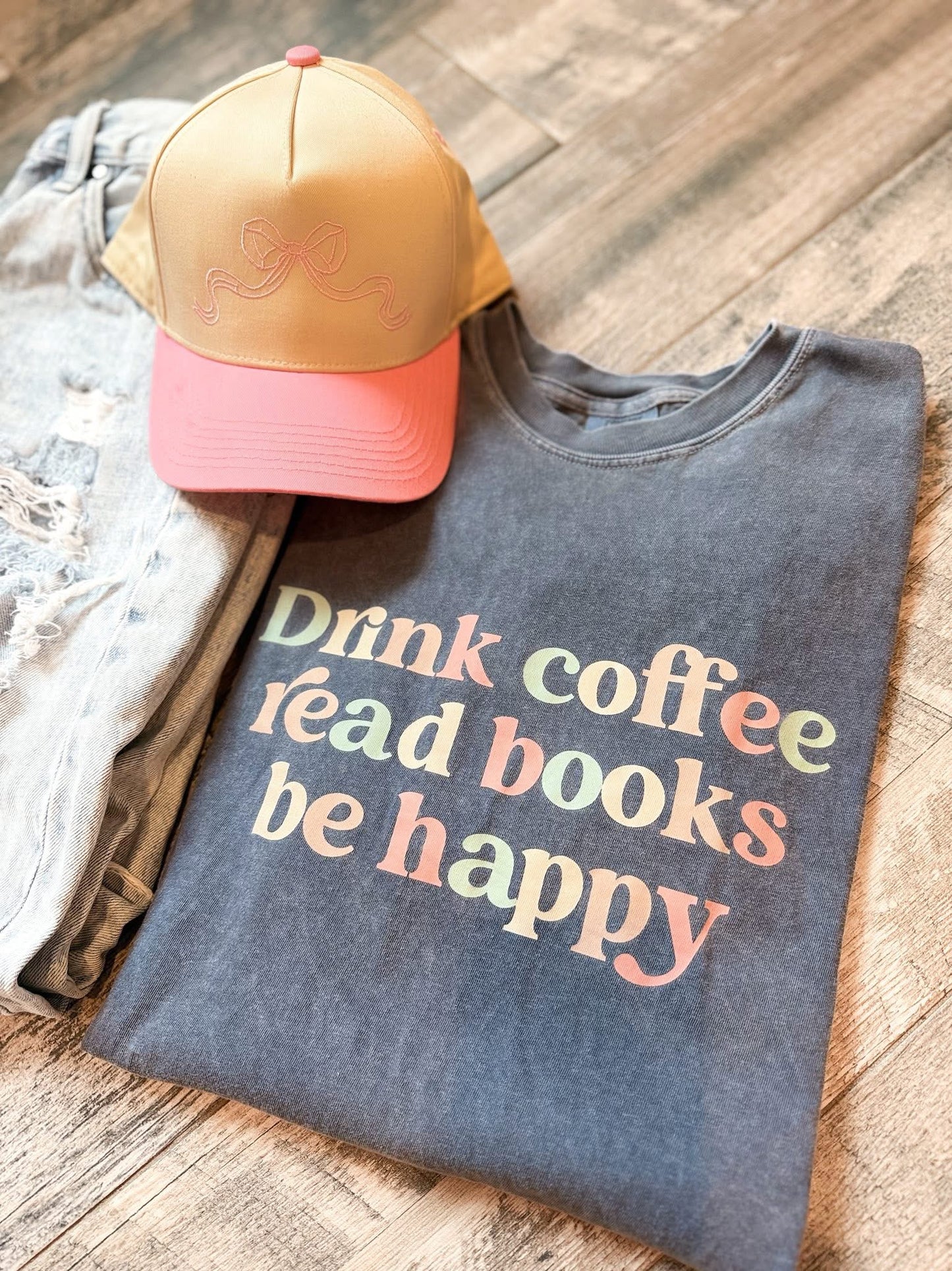 Drink Coffee Read Books Be Happy Tee