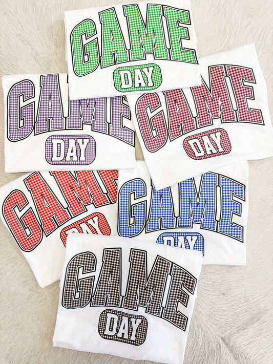 Game Day Gingham Tee Adult
