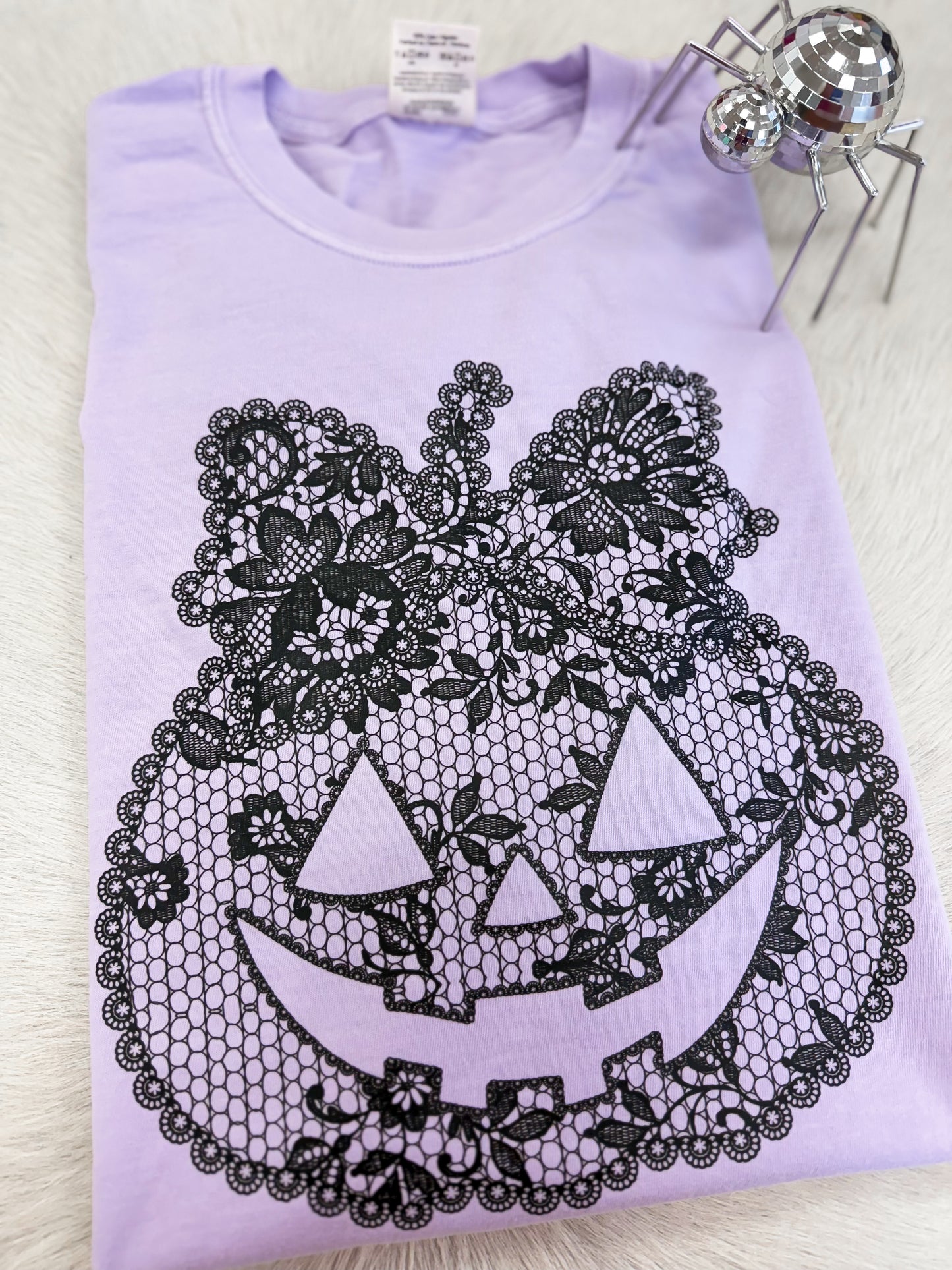 Lace Jack O Lantern Halloween Tee
