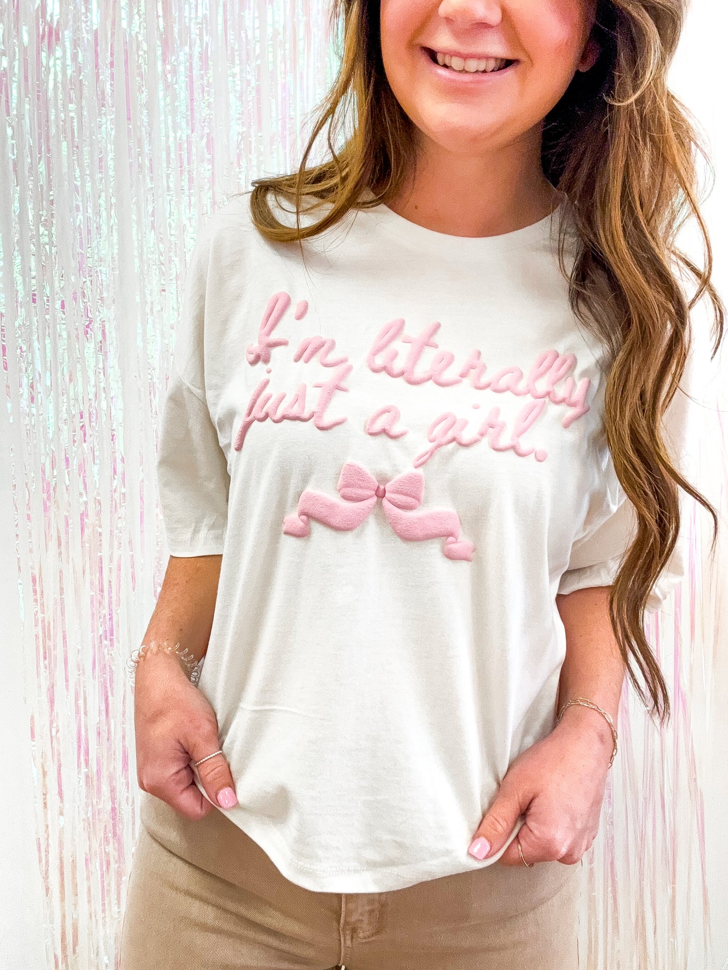 I’m Litterally Just A Girl Puff Cropped Tee