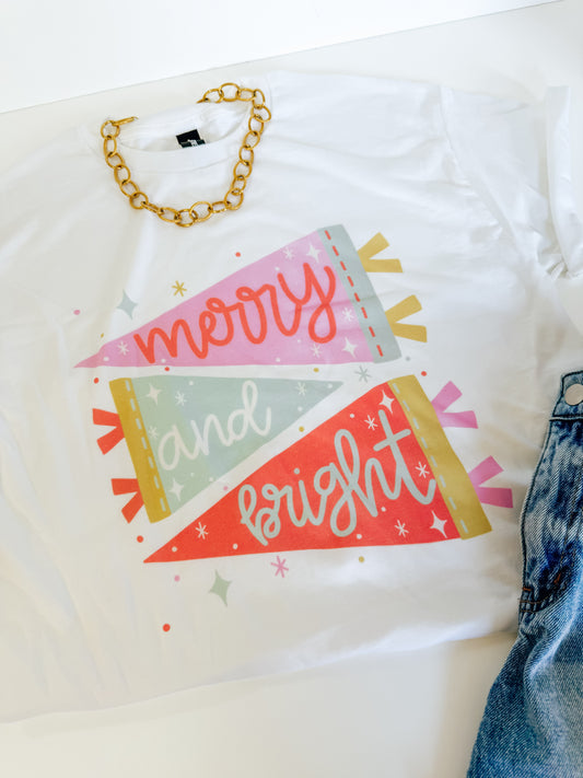 Merry & Bright Pennant Tee