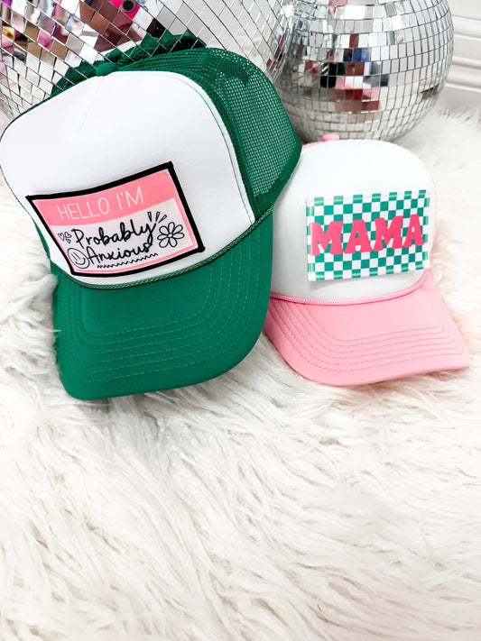 Mama Checkered Trucker Hats