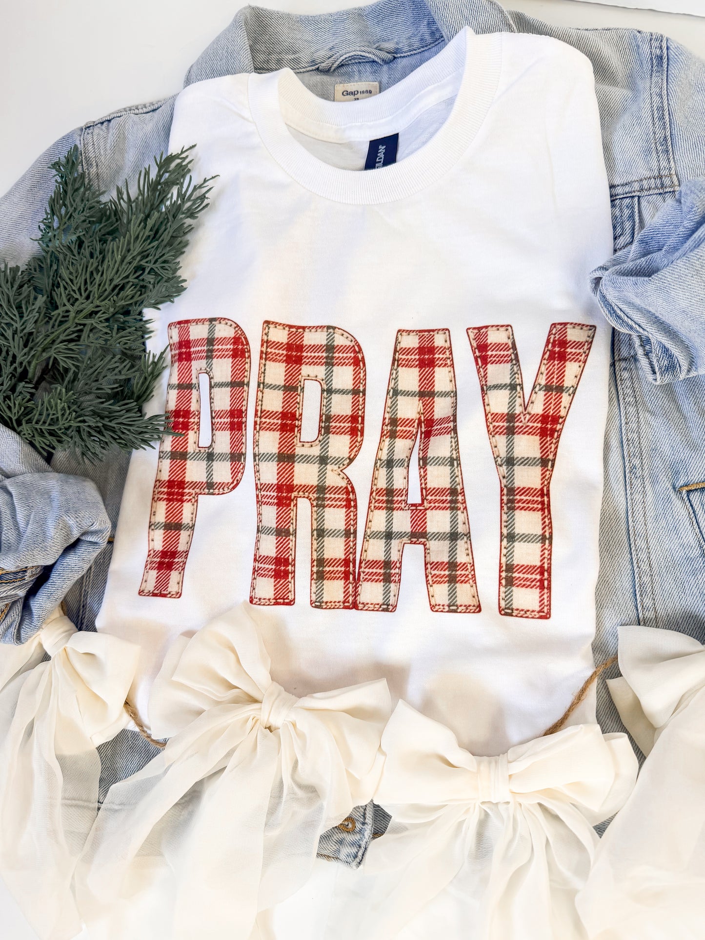 Christmas Plaid Pray Tee
