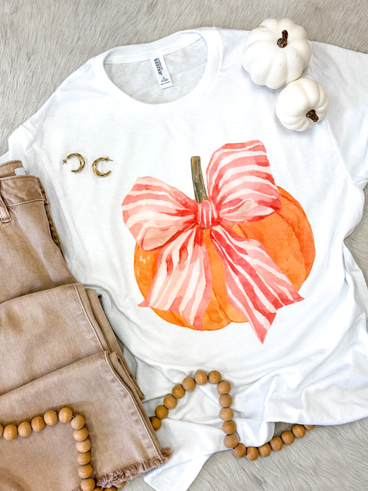 Pumpkin Pink Bow Tee