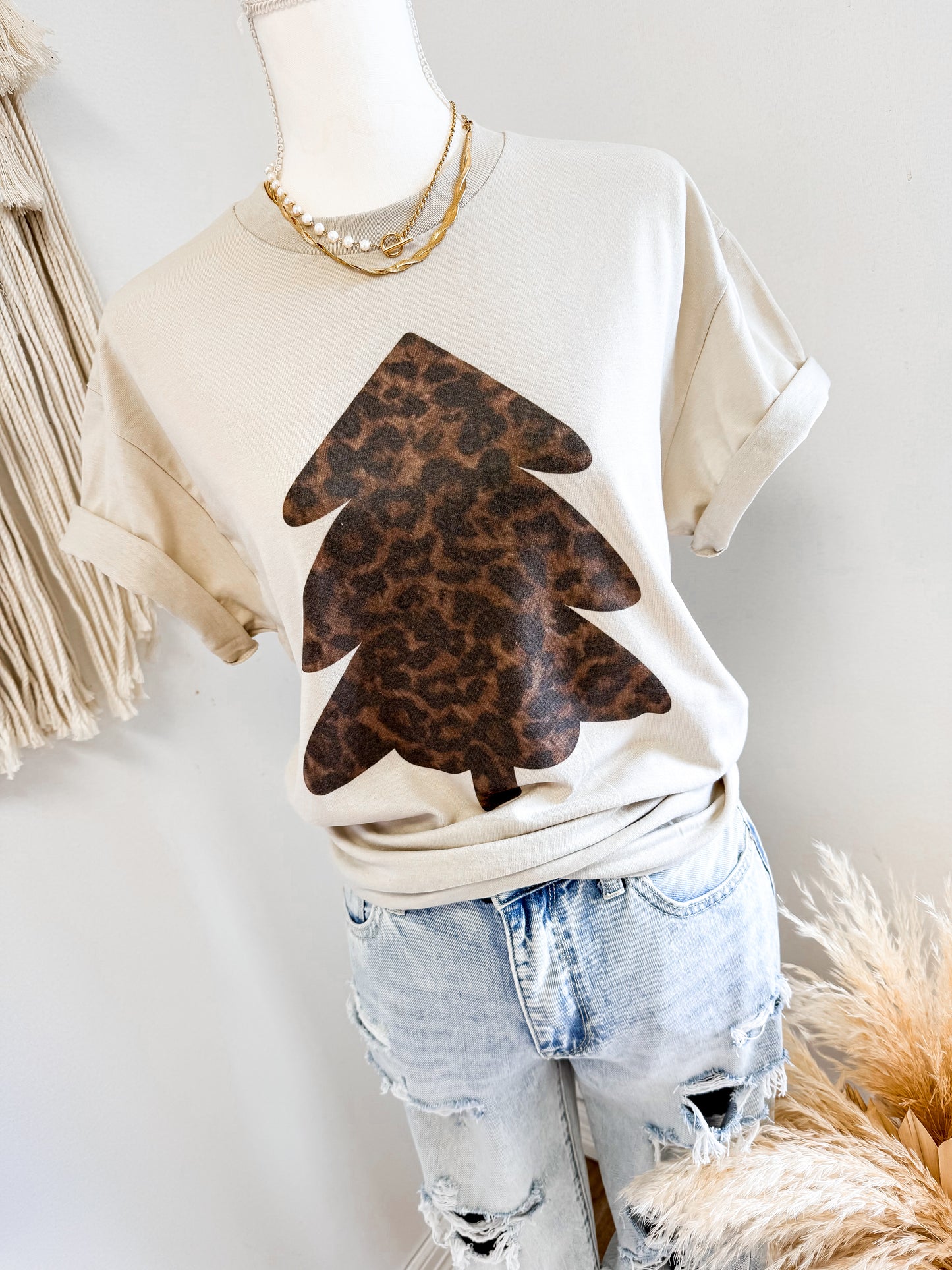 Leopard Christmas Tree Tee