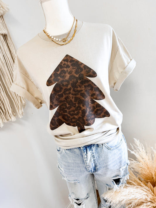 Leopard Christmas Tree Tee