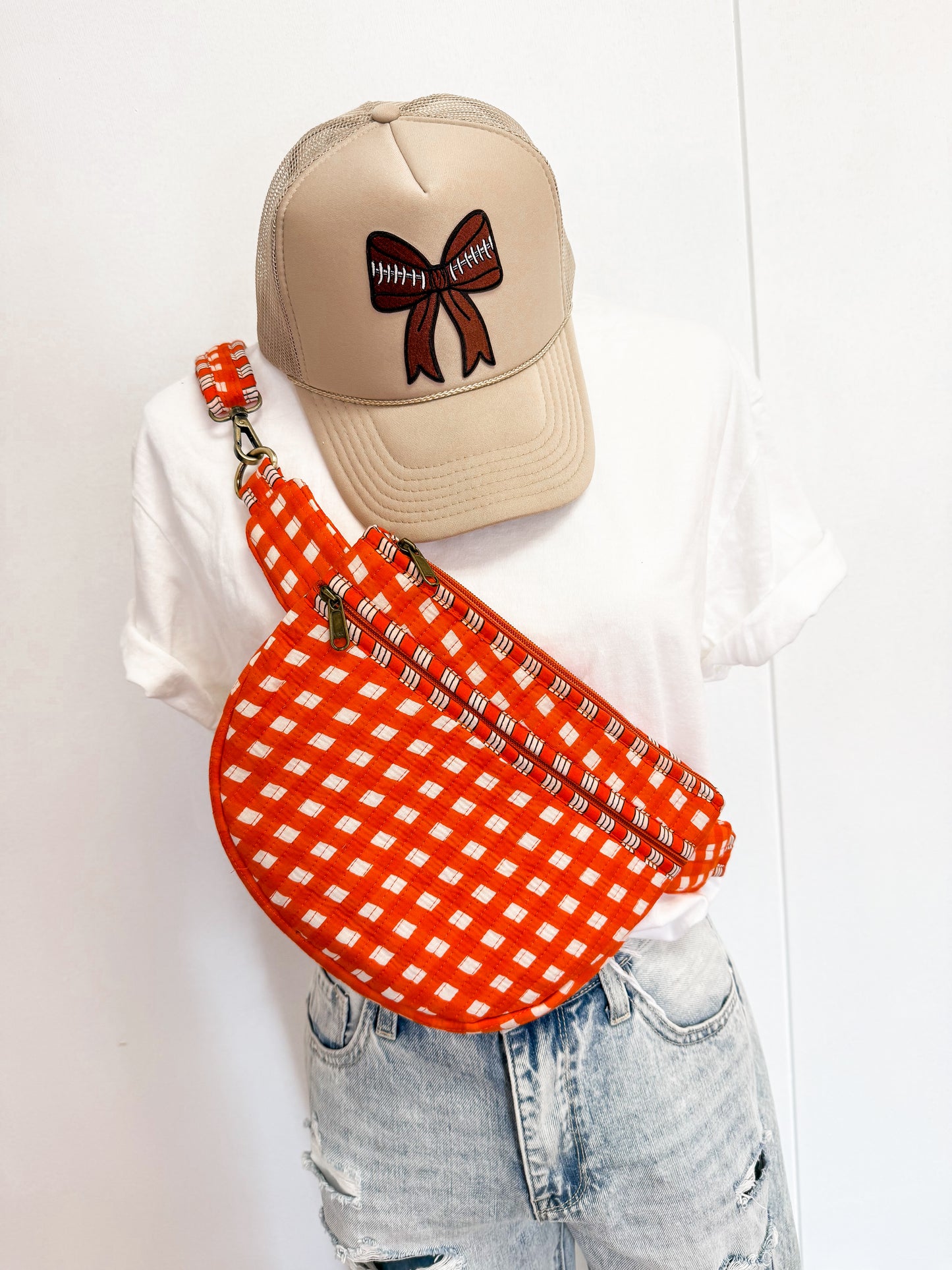 Gingham Quilted Bum Bag