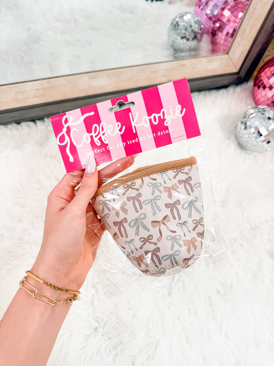 Neutral Bow Coffee Koozie