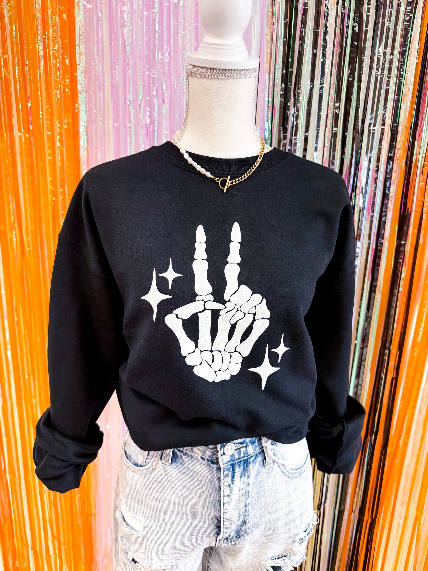 GLOW Peace Skelly Sweatshirt