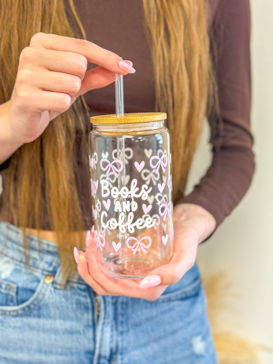 Books & Coffee Glass Cups