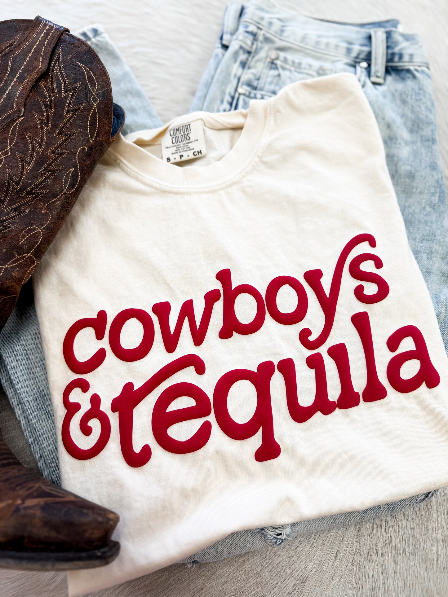 Cowboys and Tequilas Puff Tee