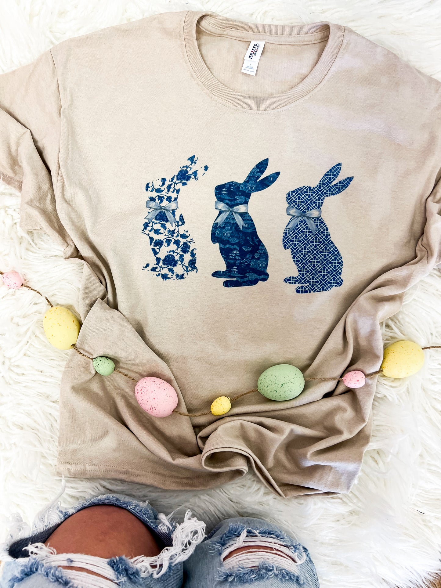 Blue Bunny Bow Tee