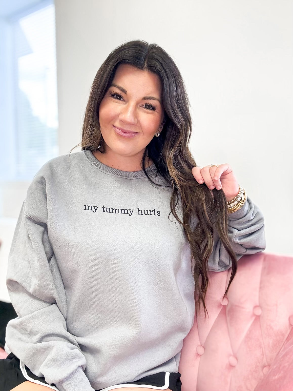 My Tummy Hurts Embroidery Sweatshirt