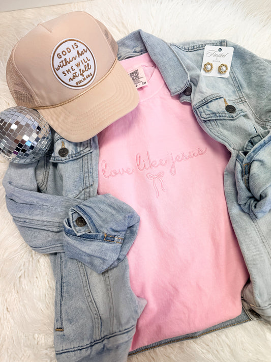 Love Like Jesus Embroidered Tee