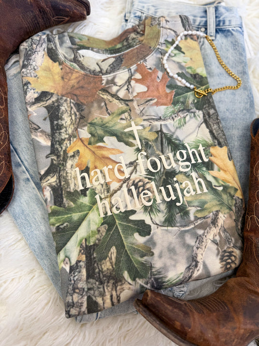 Camo Hard Fought Hallelujah Tee
