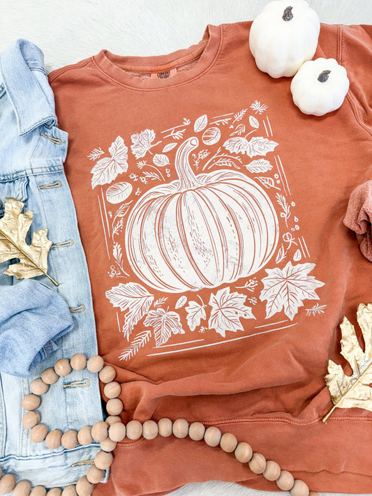 Pumpkin Fall Leaves Sweatshirt
