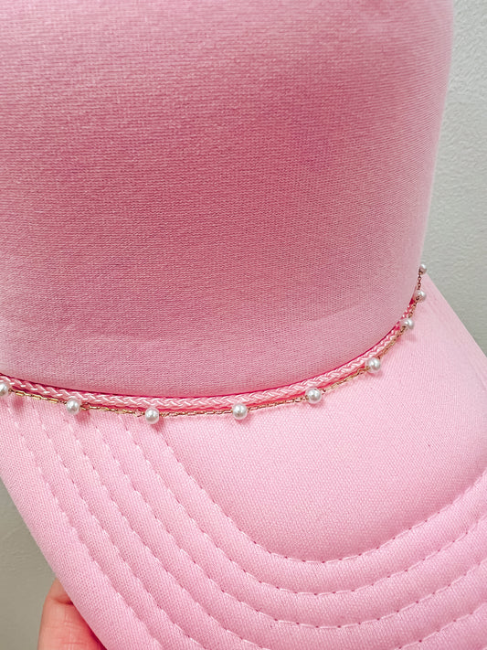 Small Pearl Link Hat Chain