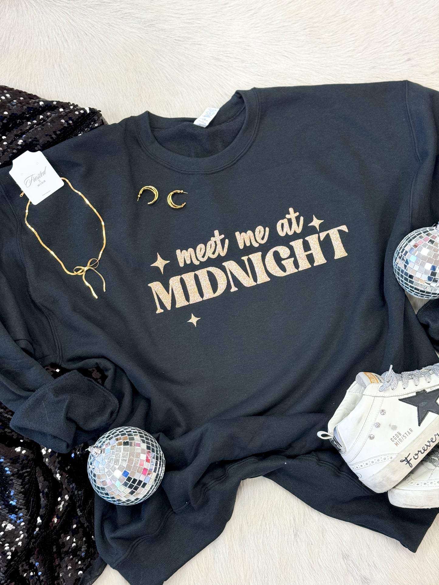 Meet Me At Midnight Glitter Sweatshirt