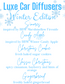 LUXE Car Diffusers - Winter Edition