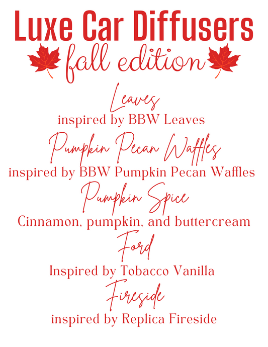 LUXE Car Diffusers Fall Edition
