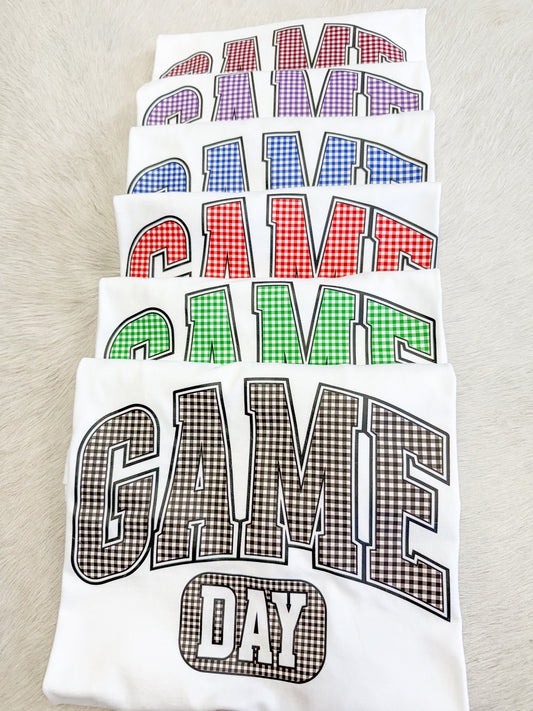 Game Day Gingham Tee Adult