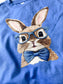 Blue Bunny Faux Embroidery Youth Tee