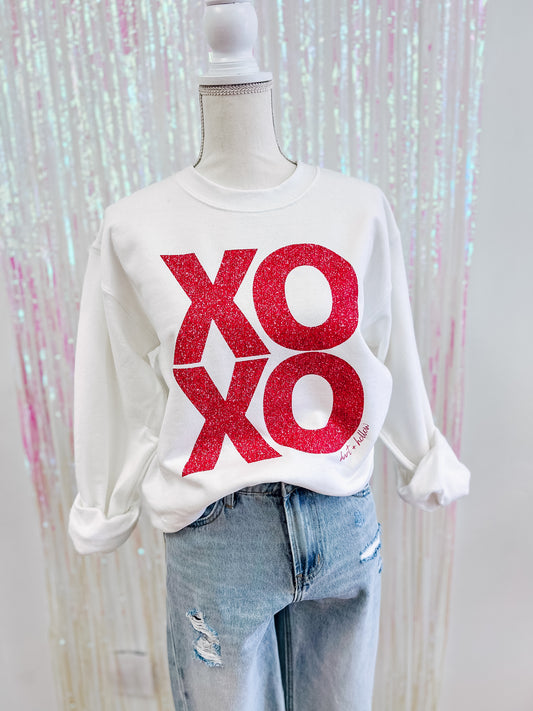 Faux Glitter XOXO Sweatshirt