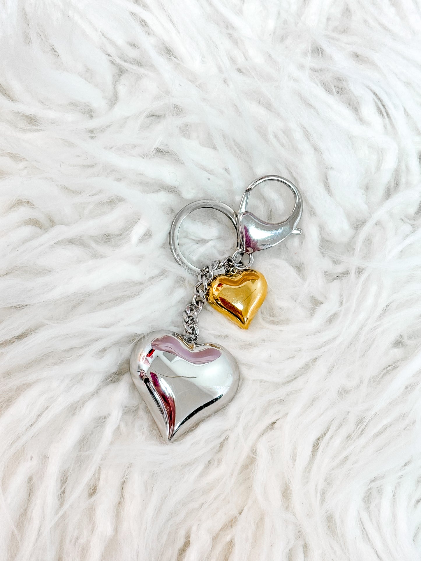 Double Heart Purse Charm