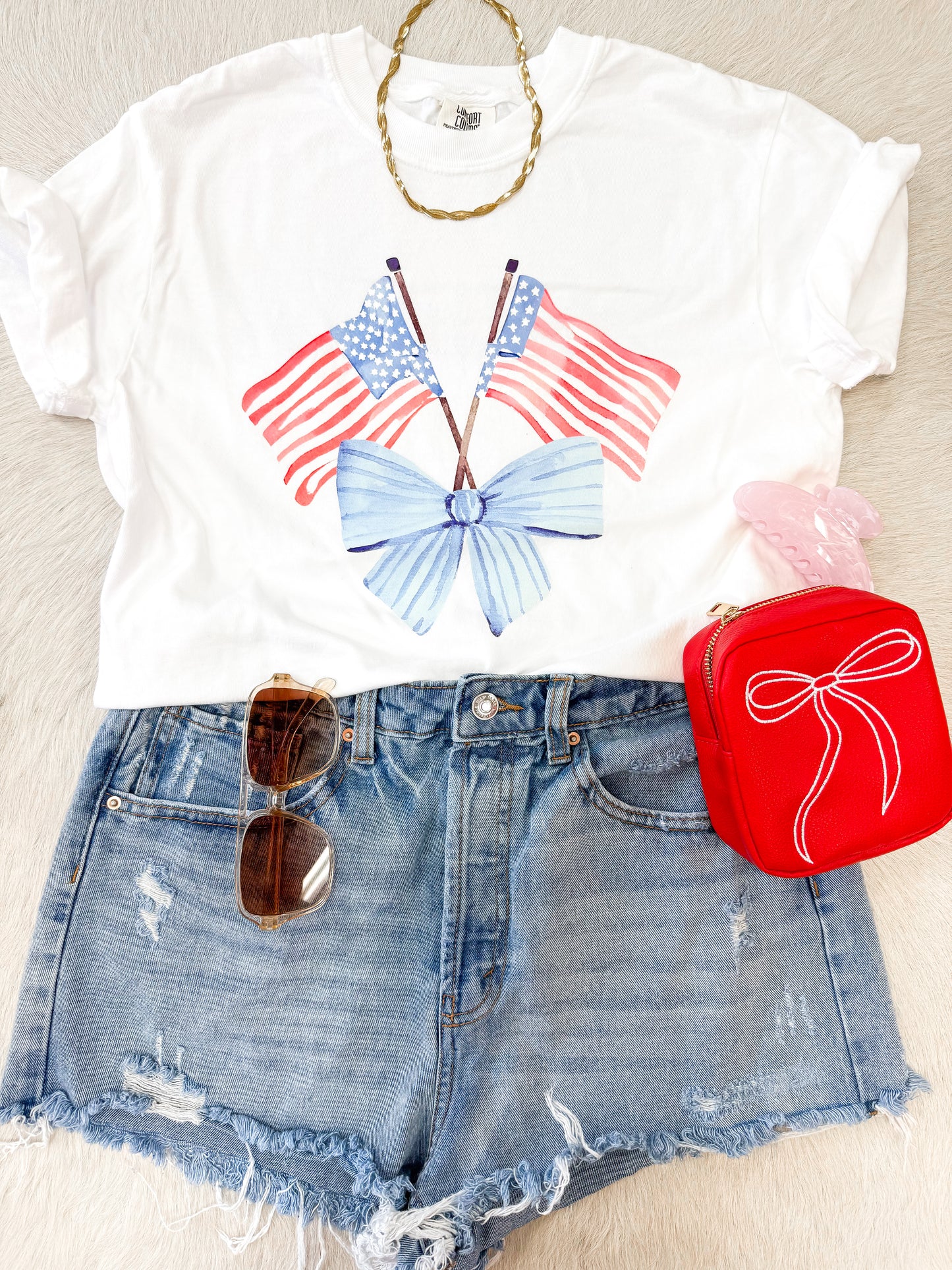 Preppy Flags N Bows Tee