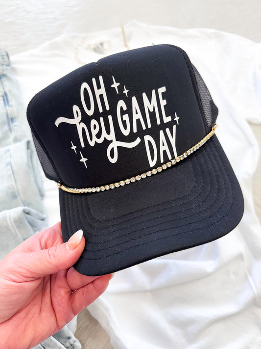 Oh Hey Game Day Trucker Hat with chain