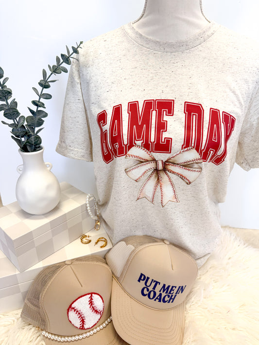 Baseball Gameday Bow Tee