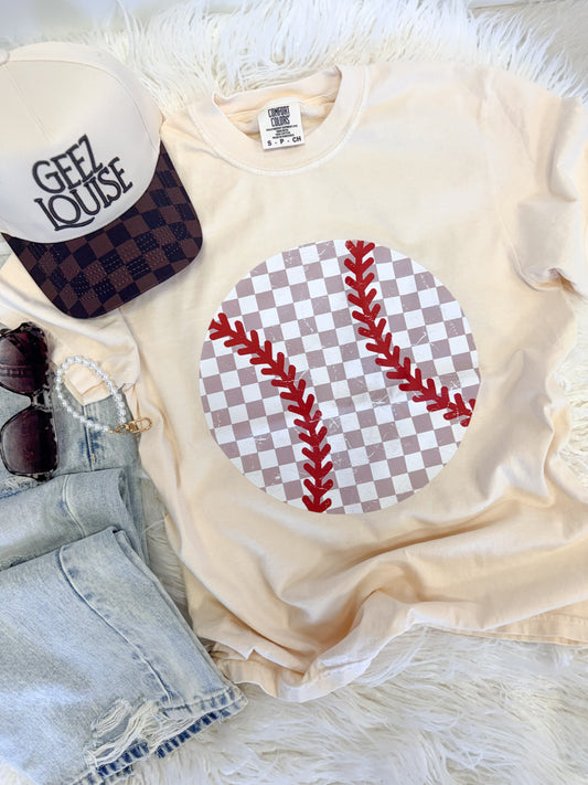 Checkered Baseball Tee