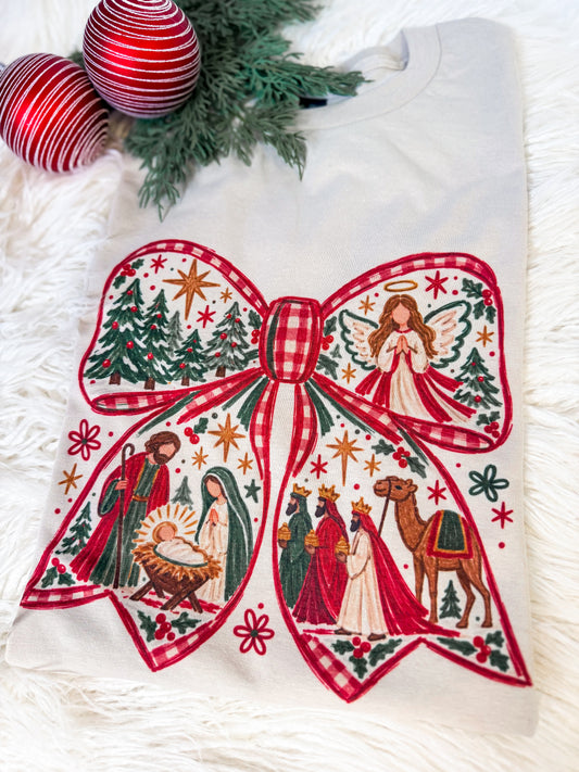 Nativity Bow Tee