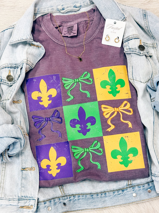 Mardi Gras Checkered Tee