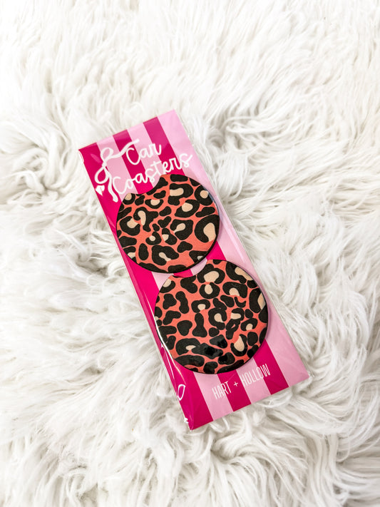 Leopard Neoprene Car Coaster