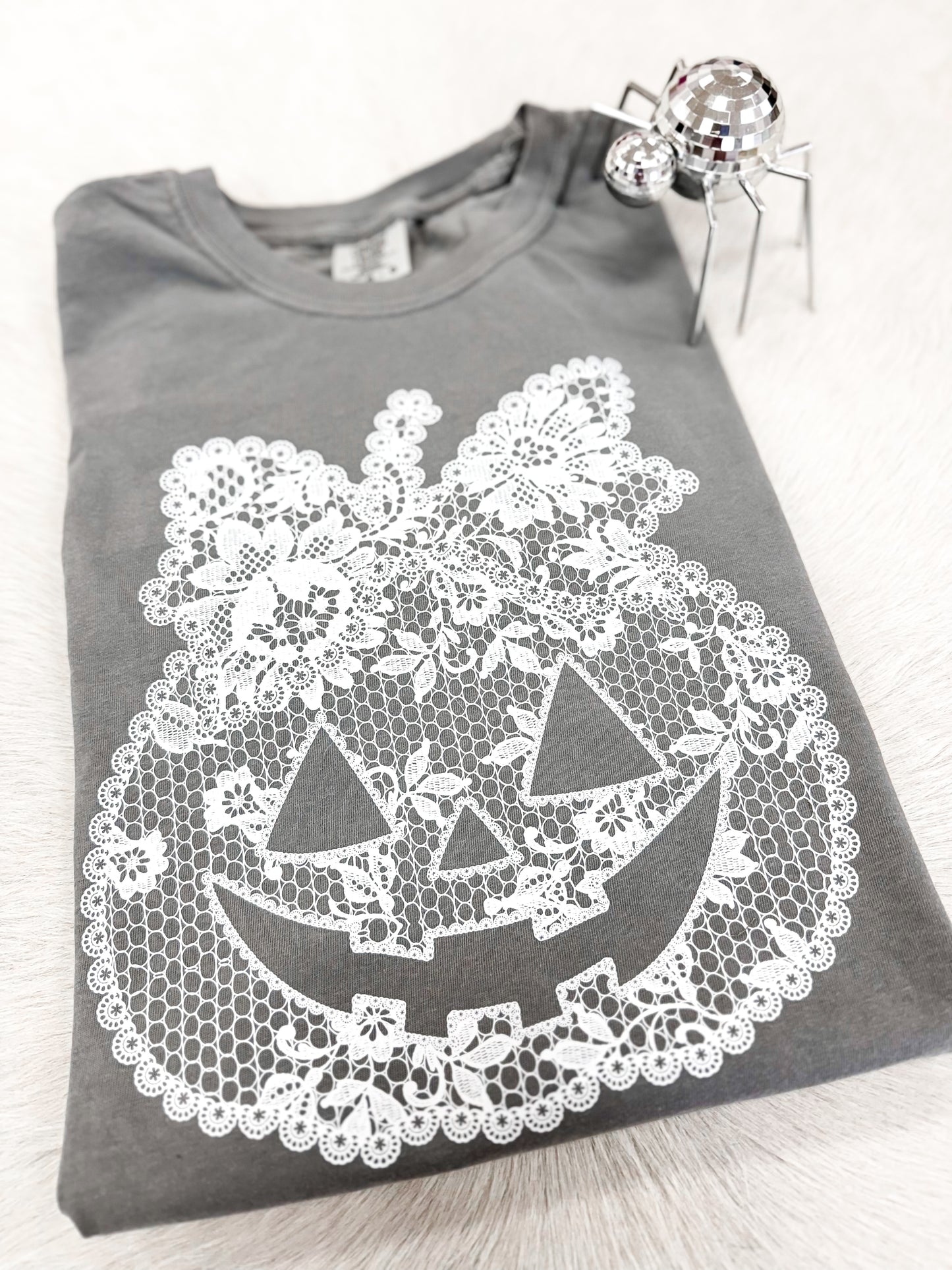 Lace Jack O Lantern Halloween Tee