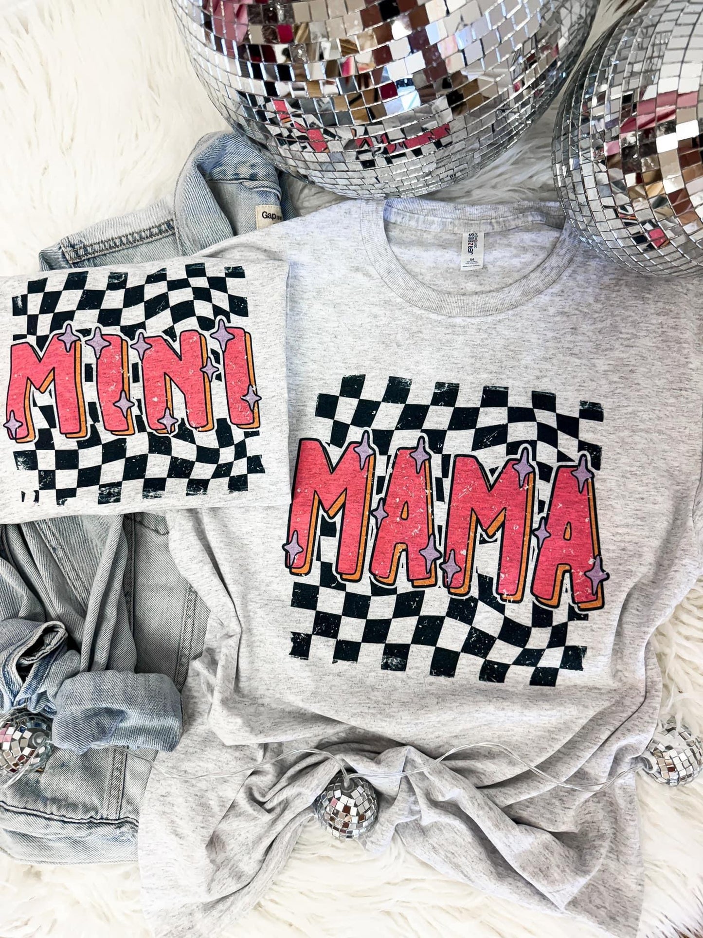 Mama Retro Checkered Tee