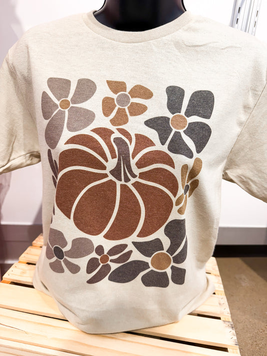 Retro Flower Pumpkin Tee