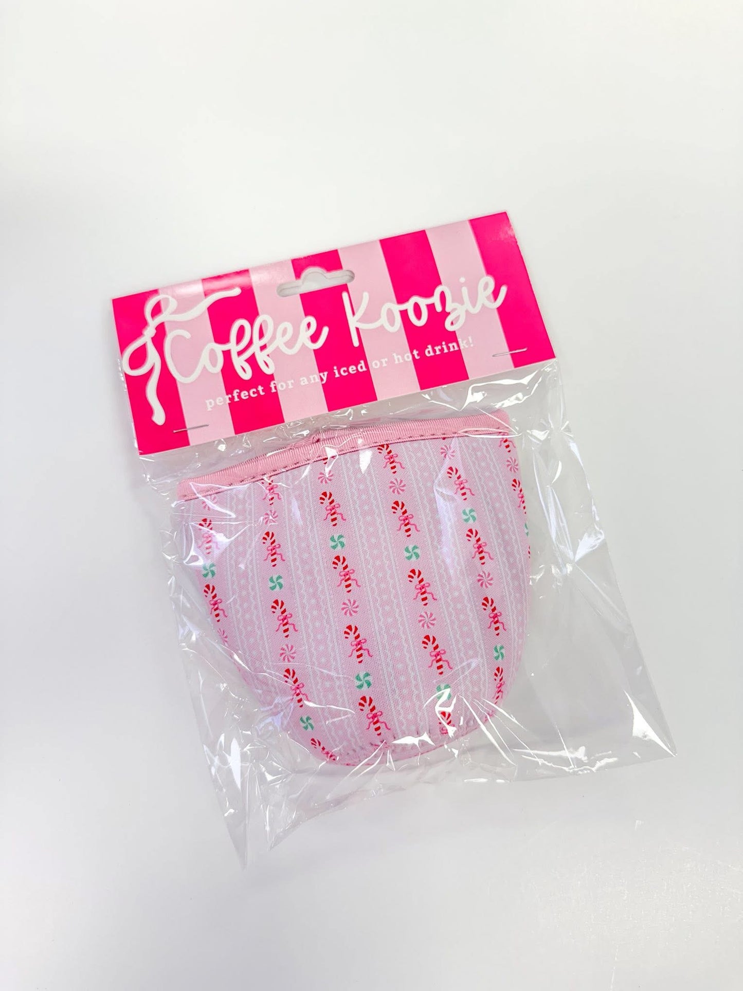 Small Pink Christmas Koozie