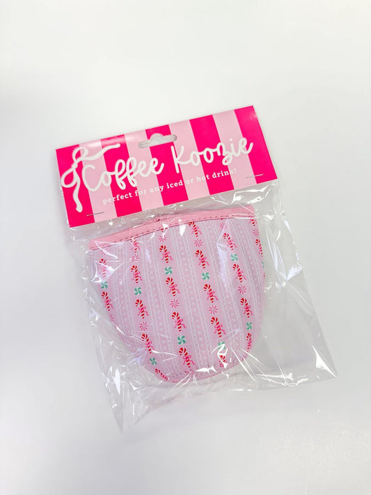 Small Pink Christmas Koozie