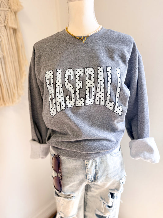 Polka Dot Baseball Sweatshirt
