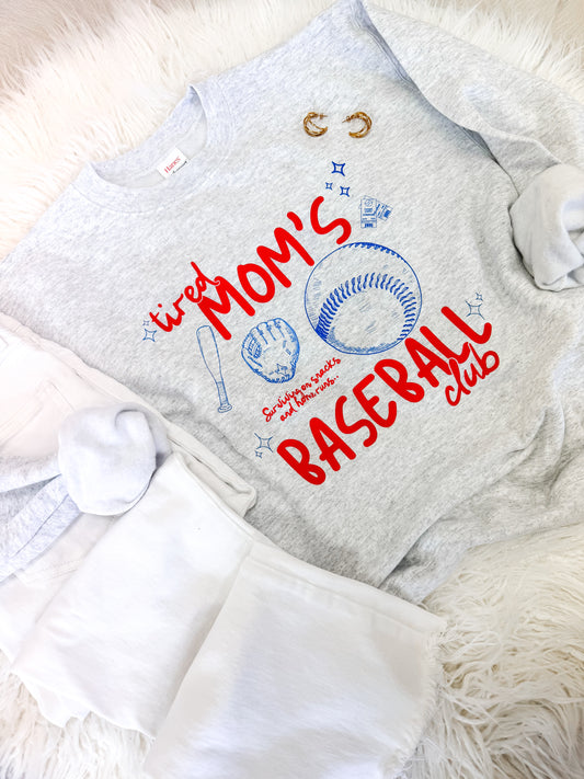 Tired Baseball Moms Doodle Sweatshirt