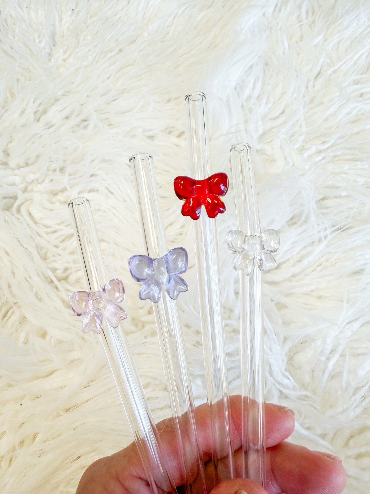 Bow Glass Straw Set