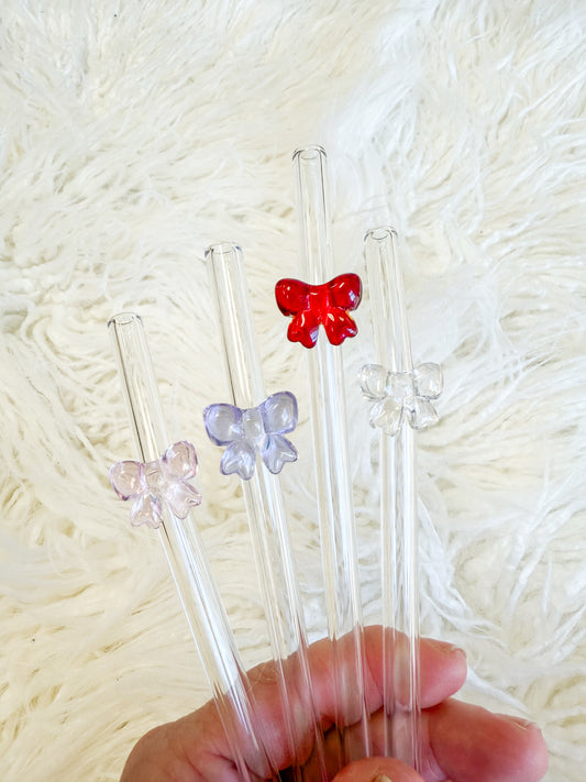 Bow Glass Straw Set